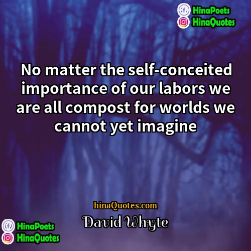 David Whyte Quotes | No matter the self-conceited importance of our