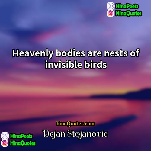 Dejan Stojanovic Quotes | Heavenly bodies are nests of invisible birds.
