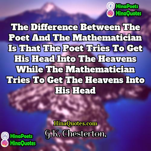 GK Chesterton Quotes | The difference between the poet and the