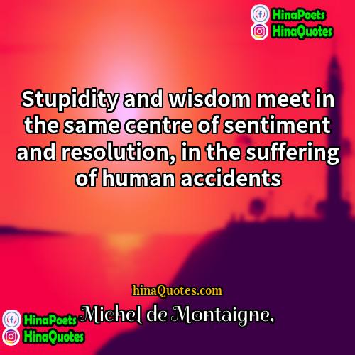 Michel de Montaigne Quotes | Stupidity and wisdom meet in the same