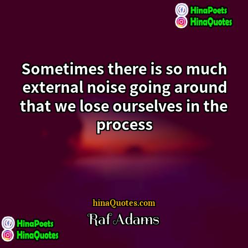 Raf Adams Quotes | Sometimes there is so much external noise