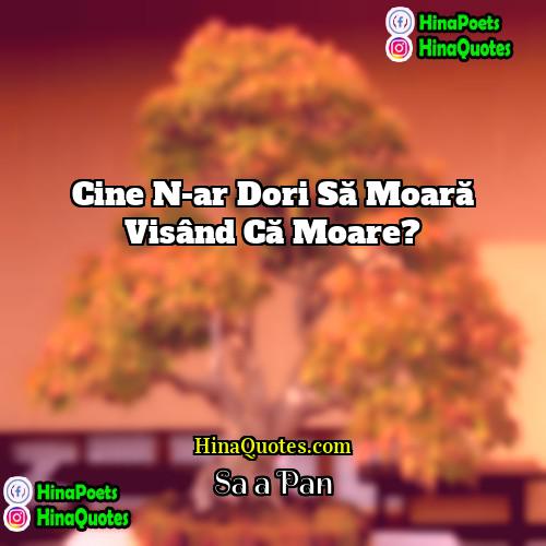 Saşa Pană Quotes | Cine n-ar dori să moară visând că