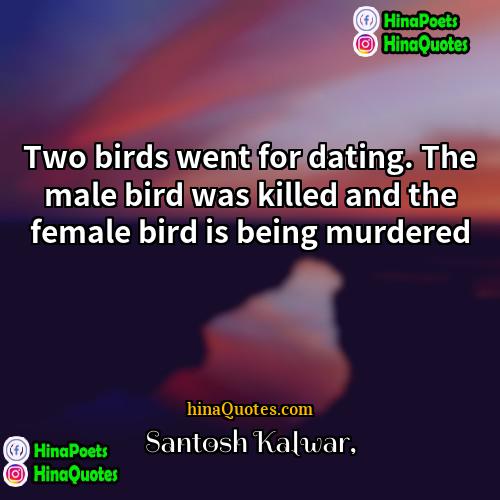 Santosh Kalwar Quotes | Two birds went for dating. The male