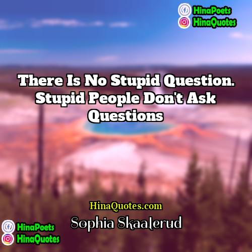 Sophia Skaalerud Quotes | There is no stupid question. Stupid people