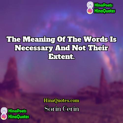 Sorin Cerin Quotes | The meaning of the words is necessary