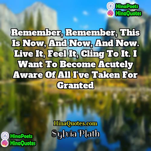 Sylvia Plath Quotes | Remember, remember, this is now, and now,