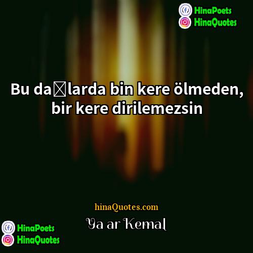 Yaşar Kemal Quotes | Bu dağlarda bin kere ölmeden, bir kere