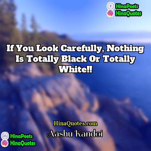 Aashu Kandoi Quotes | If you look carefully, nothing is totally