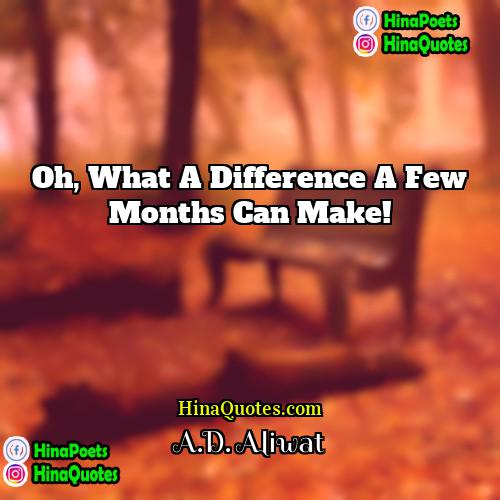 AD Aliwat Quotes | Oh, what a difference a few months
