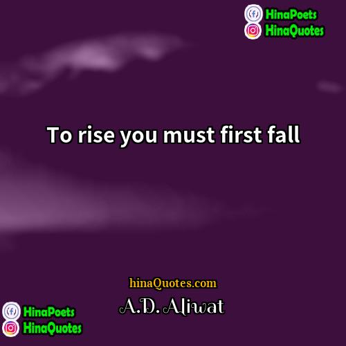 AD Aliwat Quotes | To rise you must first fall.
 