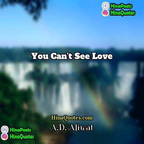 AD Aliwat Quotes | You can’t see love.
  