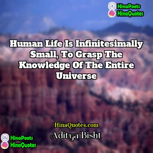 Aditya Bisht Quotes | Human life is infinitesimally small, to grasp