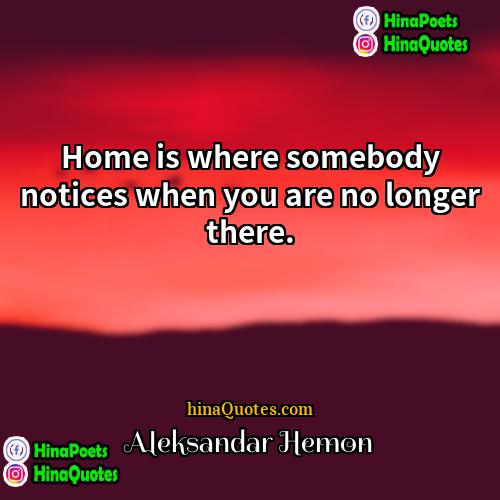 Aleksandar Hemon Quotes | Home is where somebody notices when you