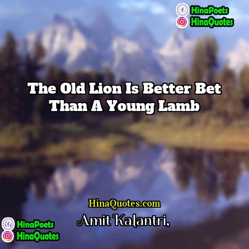 Amit Kalantri Quotes | The old lion is better bet than