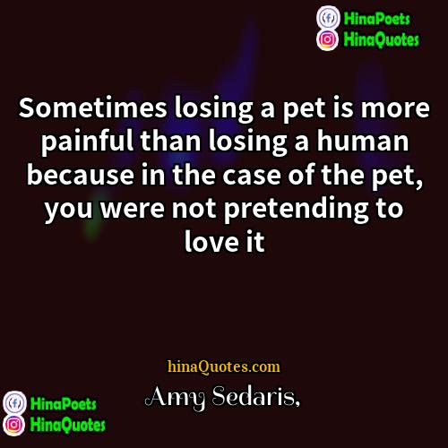 Amy Sedaris Quotes | Sometimes losing a pet is more painful