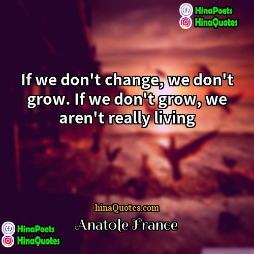 Anatole France Quotes | If we don't change, we don't grow.