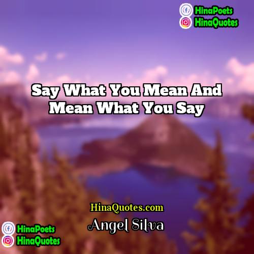 Angel Silva Quotes | say what you mean and mean what