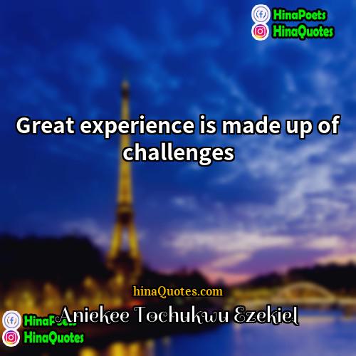 Aniekee Tochukwu Ezekiel Quotes | Great experience is made up of challenges.
