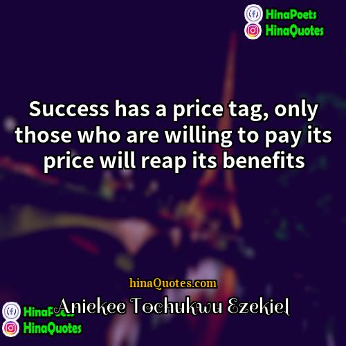 Aniekee Tochukwu Ezekiel Quotes | Success has a price tag, only those