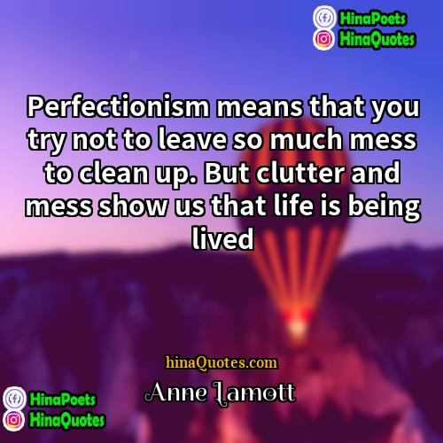 Anne Lamott Quotes | Perfectionism means that you try not to