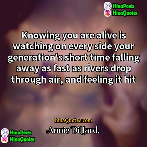 Annie Dillard Quotes | Knowing you are alive is watching on