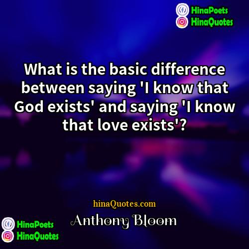 Anthony Bloom Quotes | What is the basic difference between saying