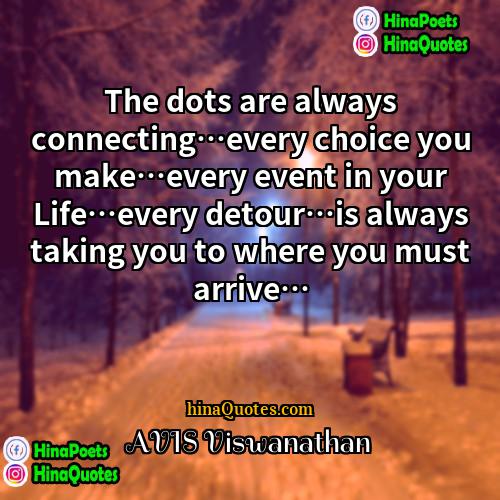 AVIS Viswanathan Quotes | The dots are always connecting…every choice you