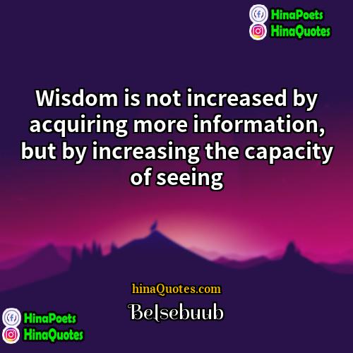 Belsebuub Quotes | Wisdom is not increased by acquiring more
