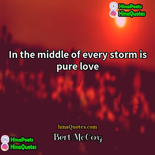 Bert McCoy Quotes | In the middle of every storm is