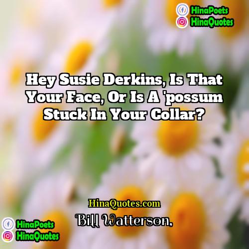 Bill Watterson Quotes | Hey Susie Derkins, is that your face,