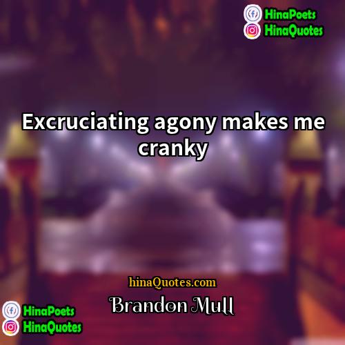 Brandon Mull Quotes | Excruciating agony makes me cranky.
  