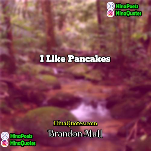 Brandon Mull Quotes | I like pancakes.
  