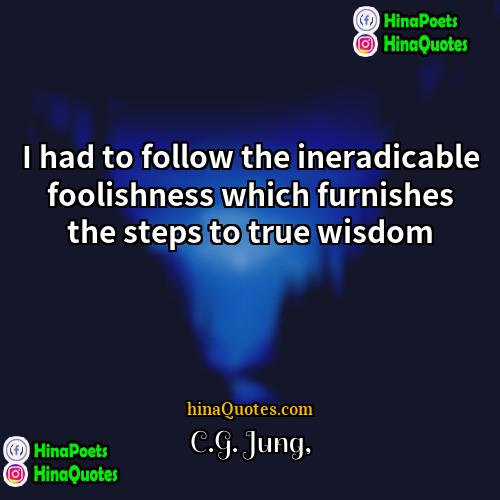 CG Jung Quotes | I had to follow the ineradicable foolishness