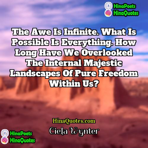 Ciela Wynter Quotes | The awe is infinite. What is possible