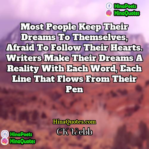 CK Webb Quotes | Most people keep their dreams to themselves,