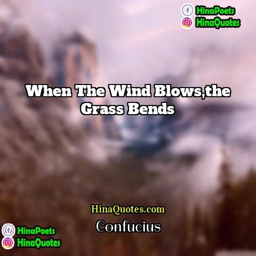 Confucius Quotes | When the wind blows,the grass bends.
 