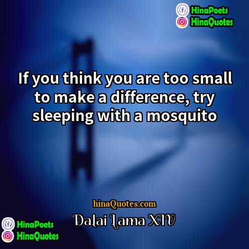 Dalai Lama XIV Quotes | If you think you are too small