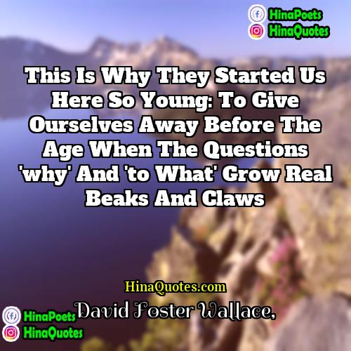 David Foster Wallace Quotes | This is why they started us here