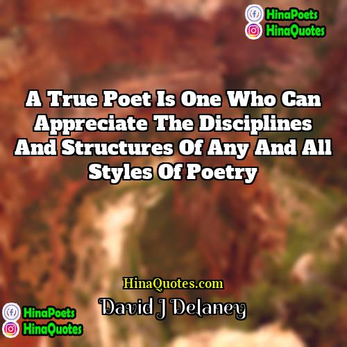 David J Delaney Quotes | A true poet is one who can