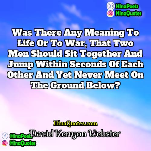 David Kenyon Webster Quotes | Was there any meaning to life or