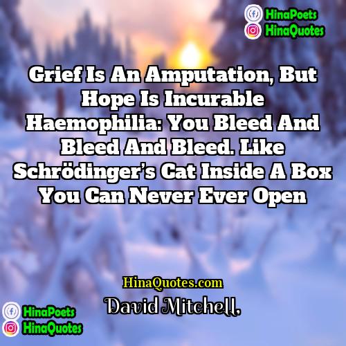 David Mitchell Quotes | Grief is an amputation, but hope is