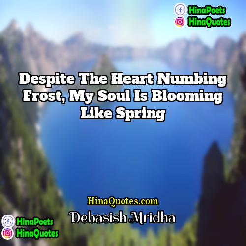 Debasish Mridha Quotes | Despite the heart numbing frost, my soul