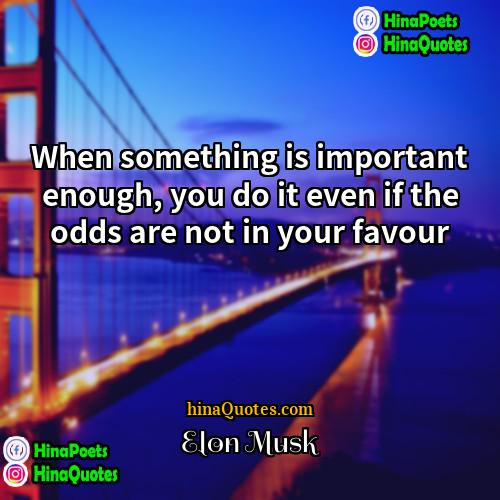 Elon Musk Quotes | When something is important enough, you do