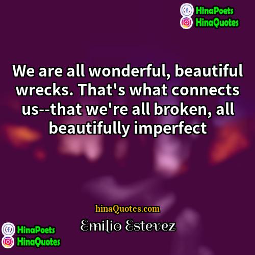 Emilio Estevez Quotes | We are all wonderful, beautiful wrecks. That's
