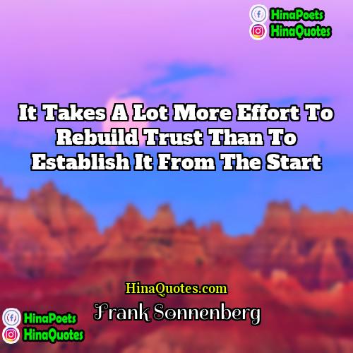 Frank Sonnenberg Quotes | It takes a lot more effort to