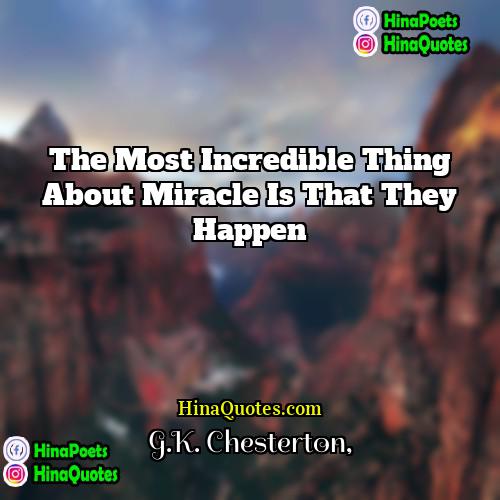 GK Chesterton Quotes | The most incredible thing about miracle is