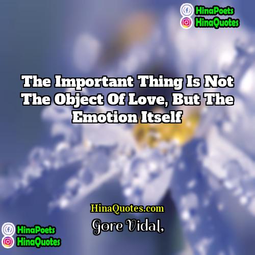Gore Vidal Quotes | The important thing is not the object