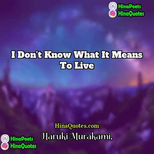 Haruki Murakami Quotes | I don’t know what it means to