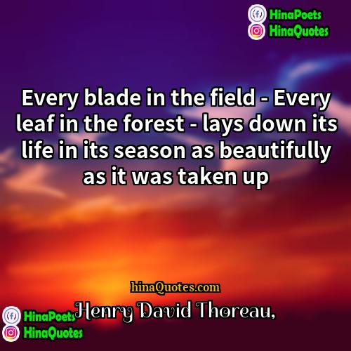 Henry David Thoreau Quotes | Every blade in the field - Every