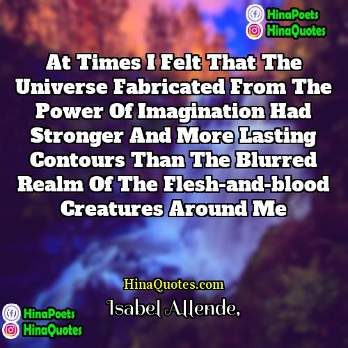 Isabel Allende Quotes | At times I felt that the universe